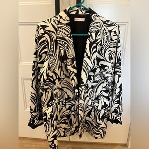 Nina Black and White Floral Blazer